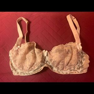 Mimi Holliday leopard Silk and Lace bra, 32DD GUC